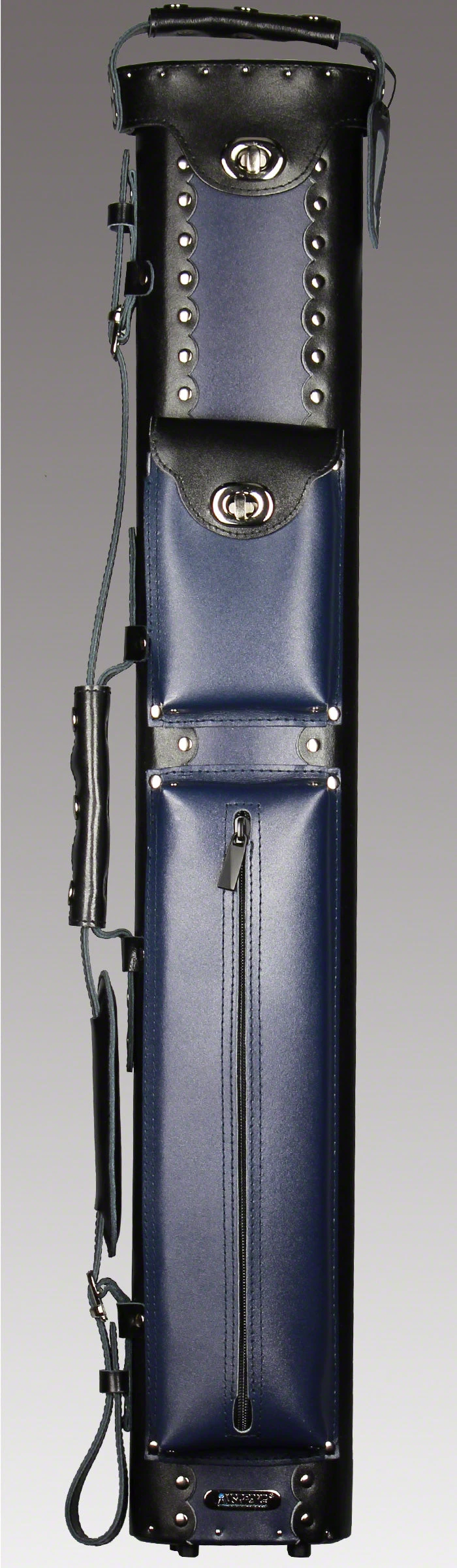 Instroke Geo Leather Black/Blue 2x3 Pool Cue Case - GEO2X3BBL 2 Instroke Geo Leather Black/Blue 2x3 Pool Cue Case - GEO2X3BBL - Image 2
