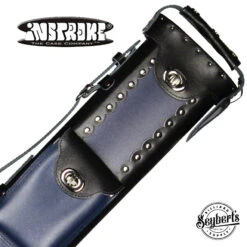 Instroke Geo Leather Black/Blue 2x4 Pool Cue Case - GEO2X4BBL