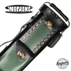 Instroke Geo Leather Black/Green 2x3 Pool Cue Case - GEO2X3BG