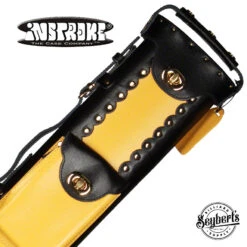 Instroke Geo Leather Black/Yellow 3x5 Pool Cue Case - GEO3X5BY