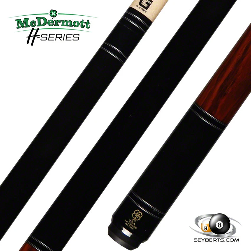 McDermott H Series Black With Cocobolo No Wrap Pool Cue - H552 1 McDermott H Series Black With Cocobolo No Wrap Pool Cue - H552
