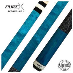 PureX Technology Pool Cue - Teal Stained Birdseye Maple - HXTC10