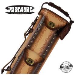 Instroke Saddle D01 Dark Brown Air Brushed 2x4 Pool Cue Case - 24D01DB