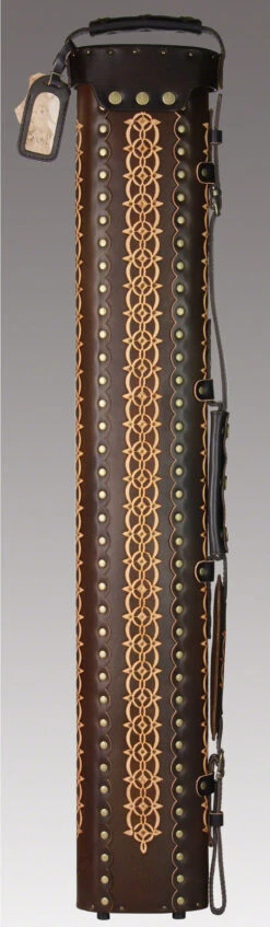 Instroke Saddle D05 Dark Brown Hand Tooled 3x5 Pool Cue Case - 35D05DBH -Seyberts Sale Store ist35d05h 2 ce5320e6 1905 4b74 90c5 7b7c4198f937
