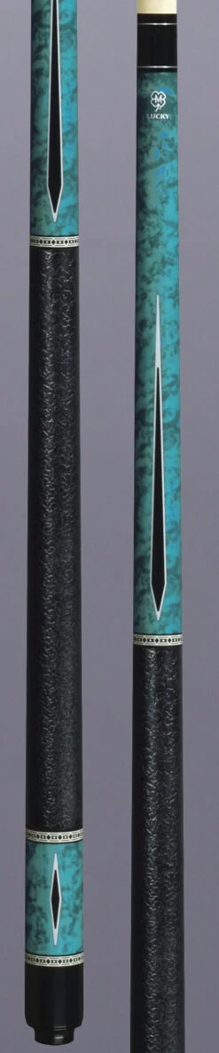 Lucky Blue Burl With Black Points Graphic Pool Cue With Leatherette Wrap - L55 -Seyberts Sale Store l55 double 1d5d6dd5 c4e1 46b6 a814 0356f3bb22d1