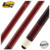 Lucky Red Stained Maple Pool Cue With Linen Wrap - L06