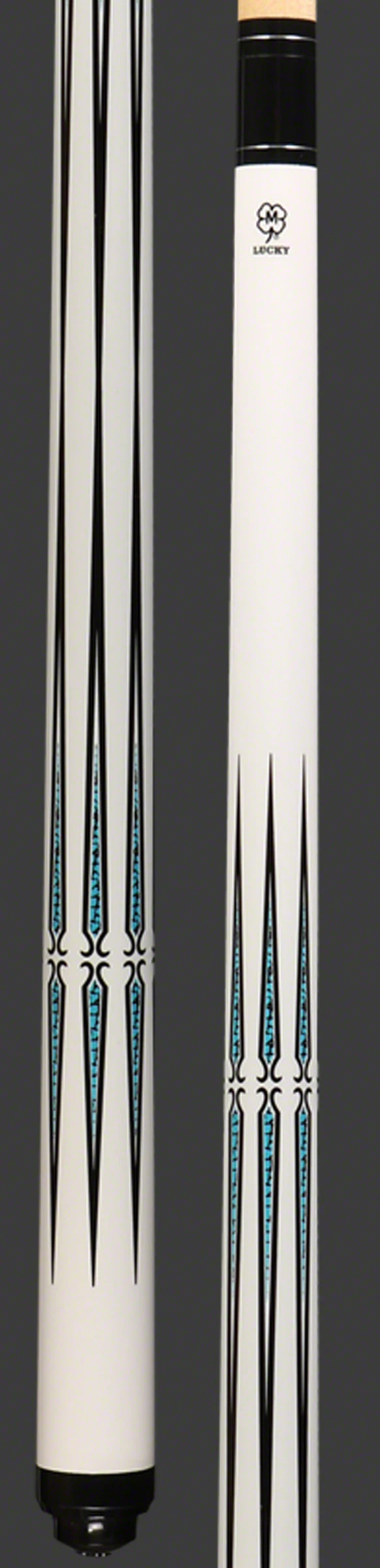 Lucky White 8 Point Graphic No Wrap Pool Cue - L74 2 Lucky White 8 Point Graphic No Wrap Pool Cue - L74 - Image 2