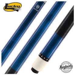 Lucky Blue Stained Maple Pool Cue With Linen Wrap - L07
