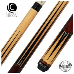 Lucasi Hybrid Gold Stained Maple And Zebrawood No Wrap Pool Cue - LHLE4