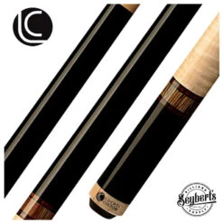 LucasiZero Flexpoint Midnight Black Cocobolo With Bocote Rings And Wrapless Curly Maple Pool Cue - LZC12