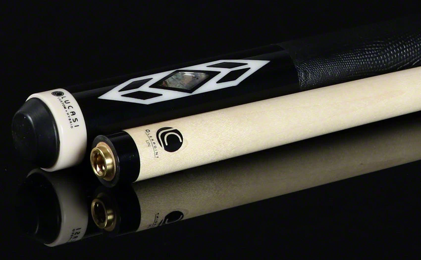 Lucasi Zero Flexpoint Antique Stained Birdseye Maple With Abalone Inlays And Lizard Embossed Black Leather Wrap Pool Cue - LZC24 5 Lucasi Zero Flexpoint Antique Stained Birdseye Maple With Abalone Inlays And Lizard Embossed Black Leather Wrap Pool Cue - LZC24 - Image 5