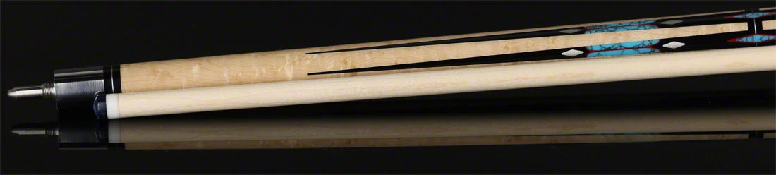 McDermott H Series Birdseye Maple Forearm With Black/Turquoise/Pewter/Red Points Pool Cue - H1050 5 McDermott H Series Birdseye Maple Forearm With Black/Turquoise/Pewter/Red Points Pool Cue - H1050 - Image 5