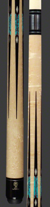 McDermott H Series Birdseye Maple Forearm With Black/Turquoise/Pewter/Red Points Pool Cue - H1050 3 McDermott H Series Birdseye Maple Forearm With Black/Turquoise/Pewter/Red Points Pool Cue - H1050 - Image 3