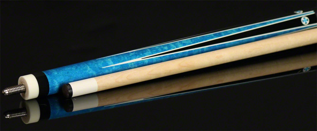 Players Classic Series Blue Stained Maple With White Cross Graphic Pool Cue - C985 2 Players Classic Series Blue Stained Maple With White Cross Graphic Pool Cue - C985 - Image 2