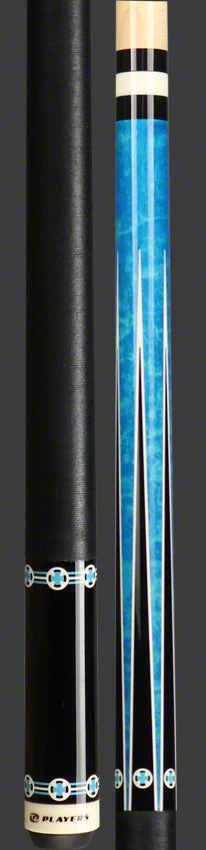Players Classic Series Blue Stained Maple With White Cross Graphic Pool Cue - C985 4 Players Classic Series Blue Stained Maple With White Cross Graphic Pool Cue - C985 - Image 4