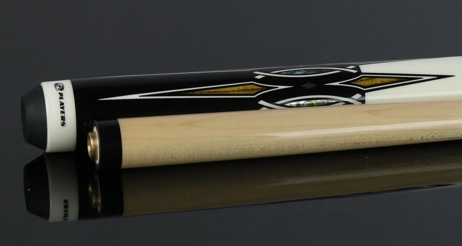 Players Exotic Series White Black And Abalone Graphic Pool Cue - E2332 6 Players Exotic Series White Black And Abalone Graphic Pool Cue - E2332 - Image 6