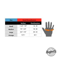 Cuetec Axis Billiard Glove -Seyberts Sale Store size chart