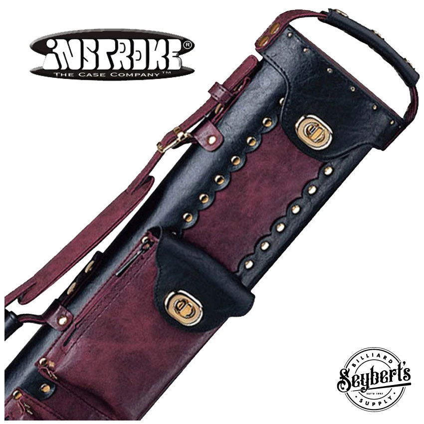 Instroke Vinyl Cowboy Black/Burgundy 2x3 Pool Cue Case - VC23BB 1 Instroke Vinyl Cowboy Black/Burgundy 2x3 Pool Cue Case - VC23BB
