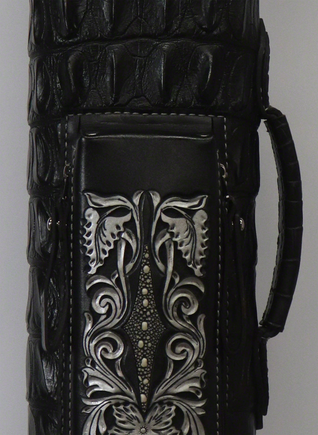 Volturi Custom Hornback Croc Black 4x8 Hard Pool Cue Case - VCBKHC4X8 4 Volturi Custom Hornback Croc Black 4x8 Hard Pool Cue Case - VCBKHC4X8 - Image 4