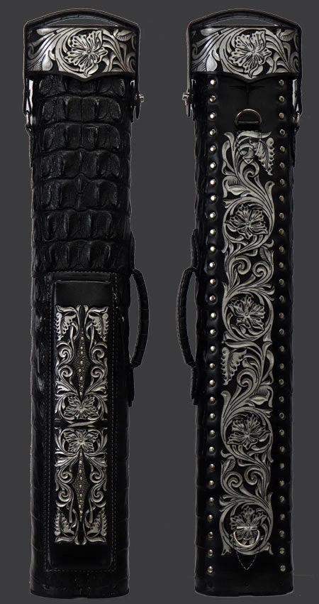 Volturi Custom Hornback Croc Black 4x8 Hard Pool Cue Case - VCBKHC4X8 2 Volturi Custom Hornback Croc Black 4x8 Hard Pool Cue Case - VCBKHC4X8 - Image 2