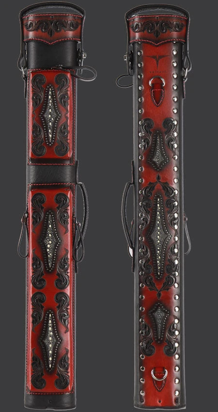 Volturi Custom Venice Black/Red 3x6 Hard Pool Cue Case - VCVS3x6BLKRED 2 Volturi Custom Venice Black/Red 3x6 Hard Pool Cue Case - VCVS3x6BLKRED - Image 2